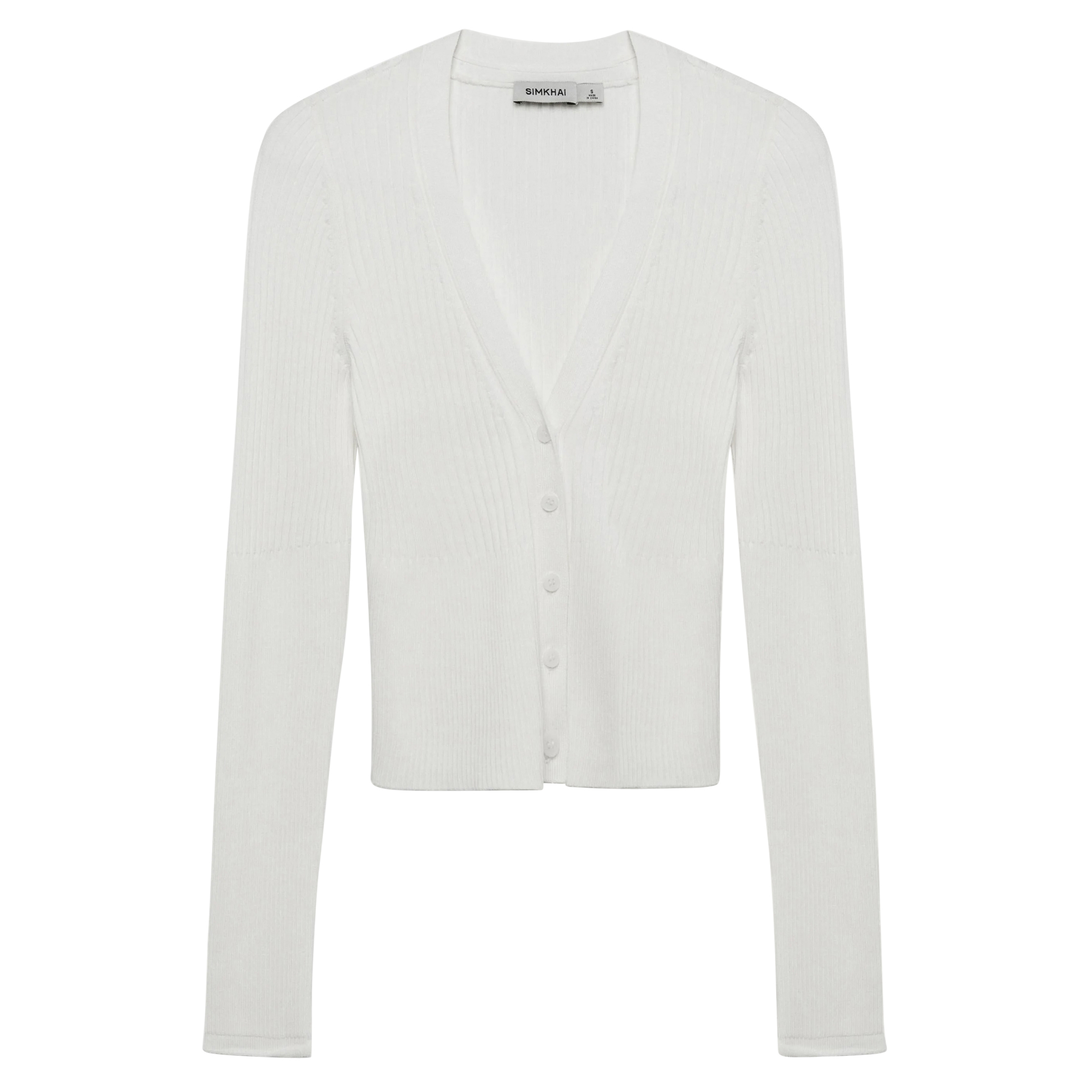 Ailany Long Sleeve Shrunken Rib Knit Cardigan
