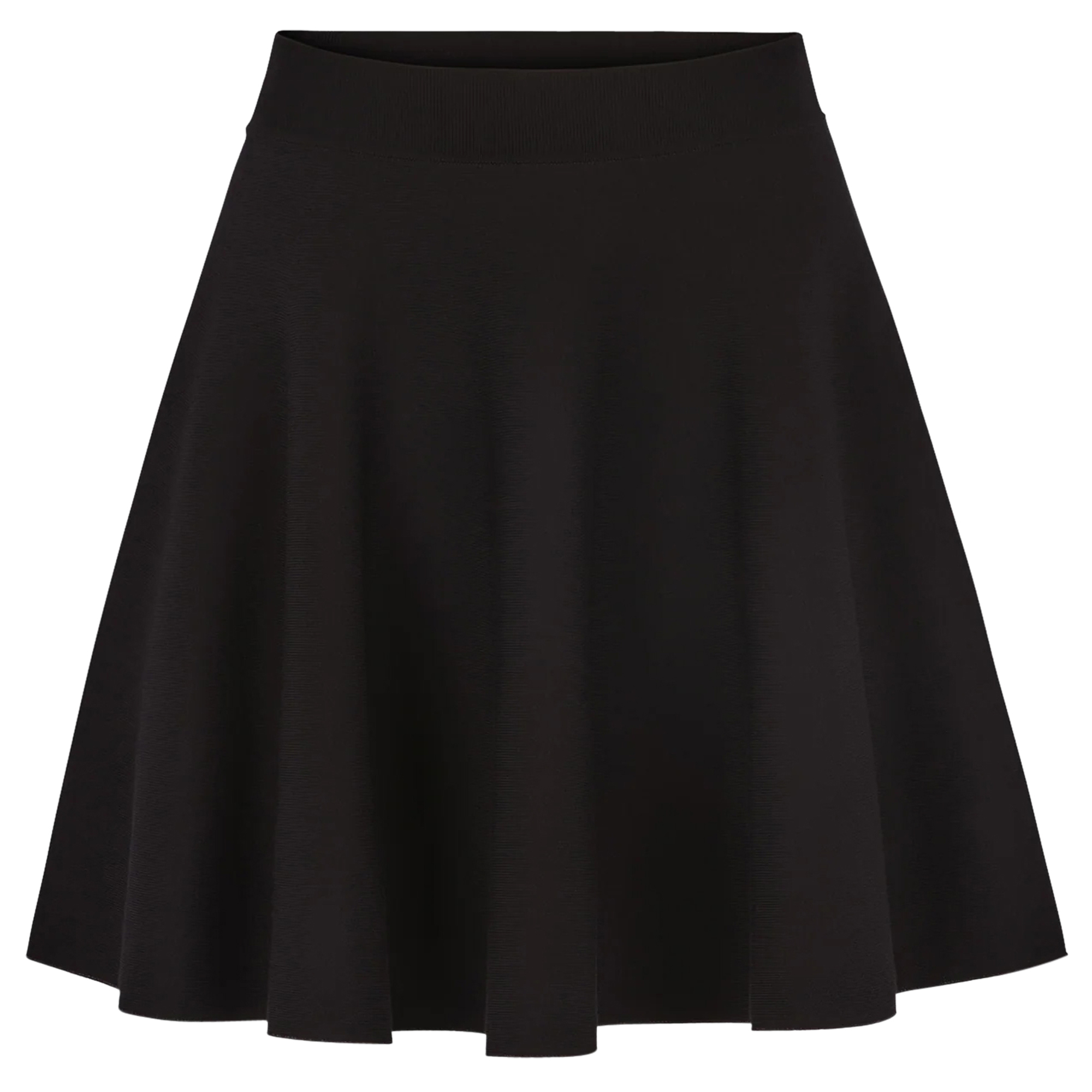 Contrasted Knit Mini Skater Skirt