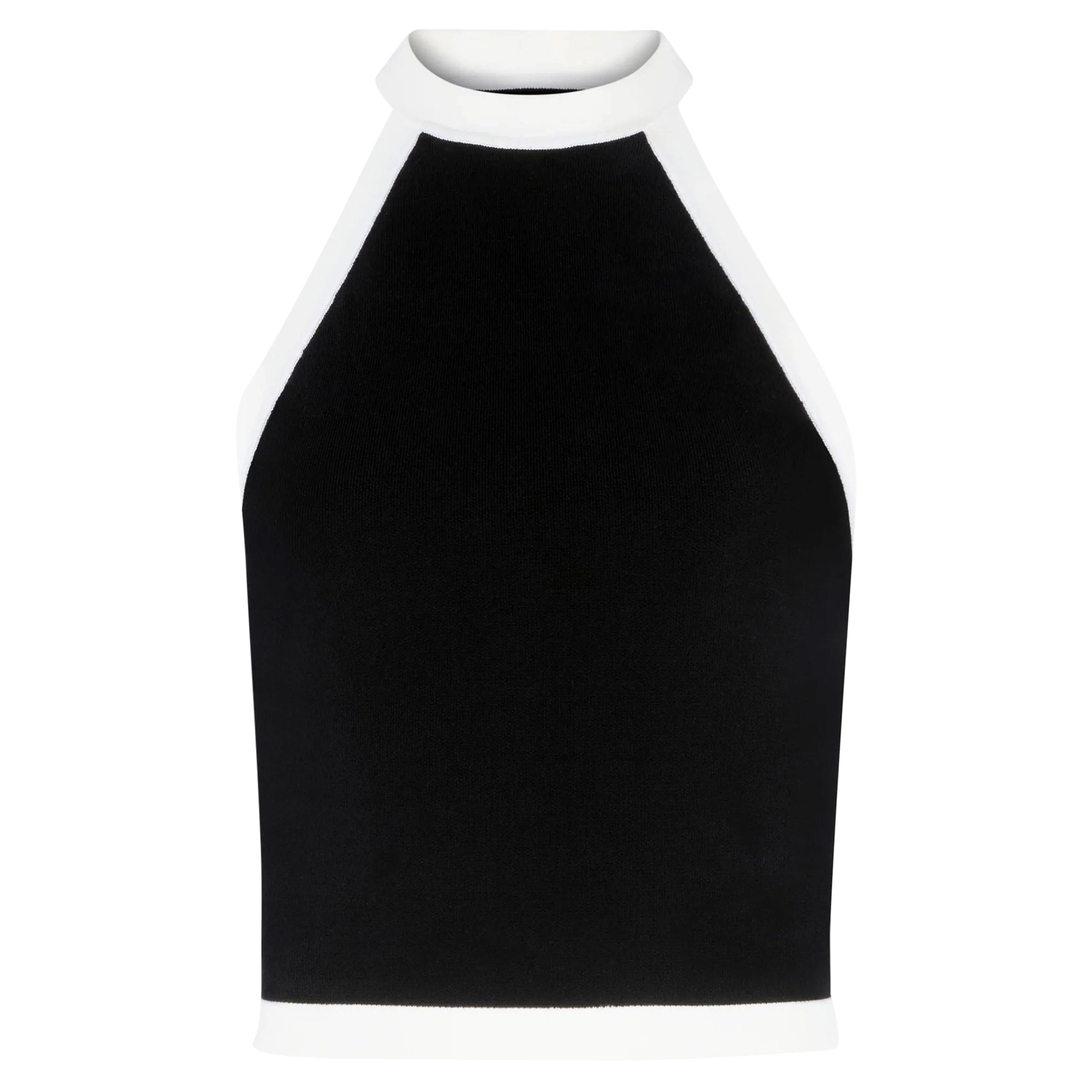 Contrasted Knit Halterneck Top