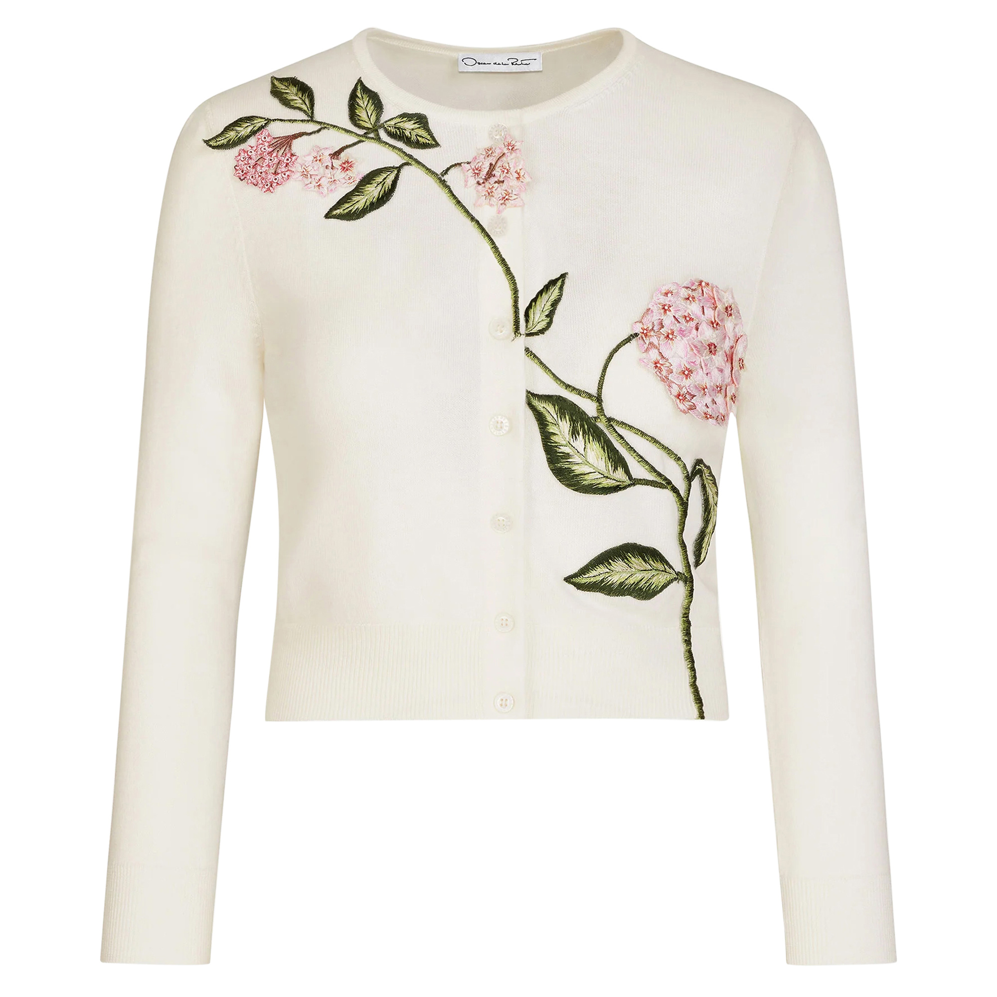 Porcelain Flower Threadwork Cropped Cardigan