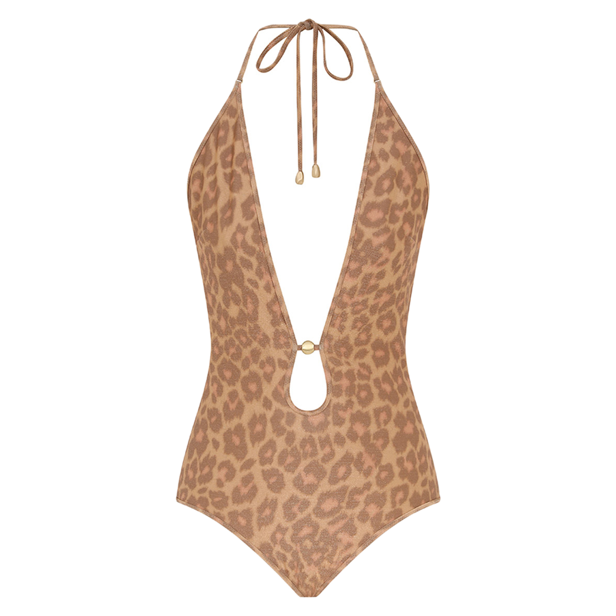 Awaken Metallic Plunge One-Piece Swimsuit