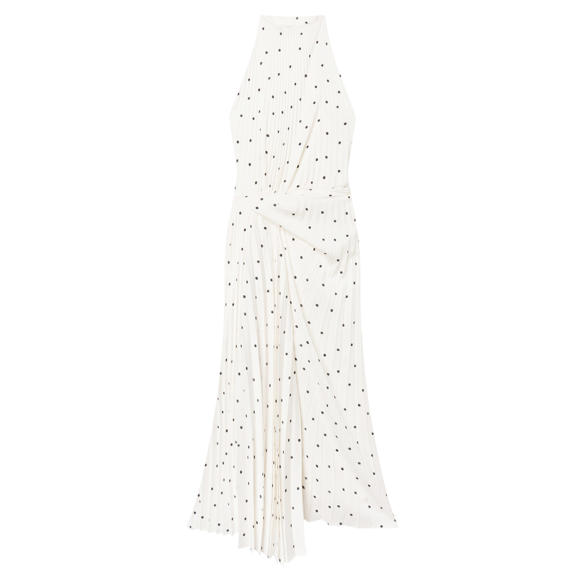 Simona Polka Dot Sleeveless Pleated Midi Dress