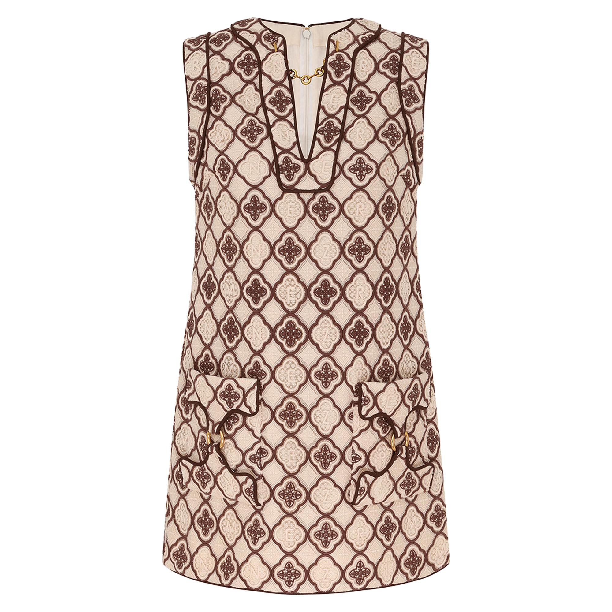 Luna Sleeveless Guipure Mini Shift Dress