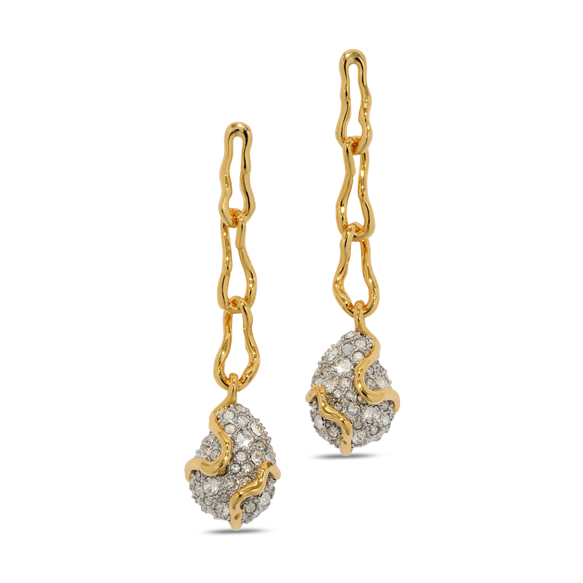Sonales Crystal Linked Pebble Earrings