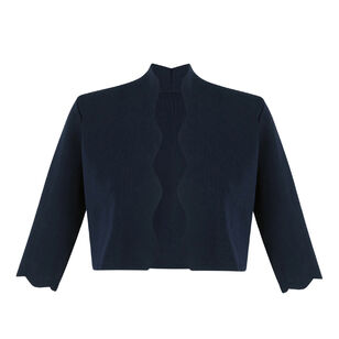Scallop Trim Knit Bolero Cardigan