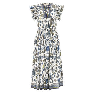 Kairi Flutter Sleeve Midi Dress