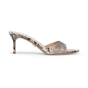 Tia Leather Kitten-Heel Sandal