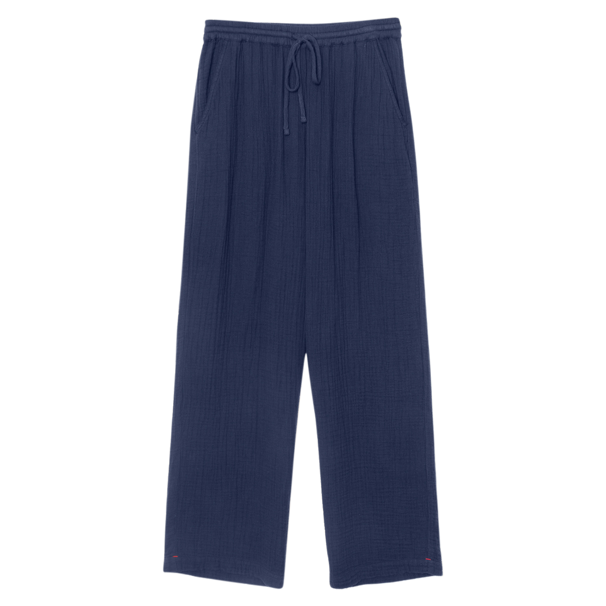 Devon Straight-Leg Cotton Gauze Pull-On Pant