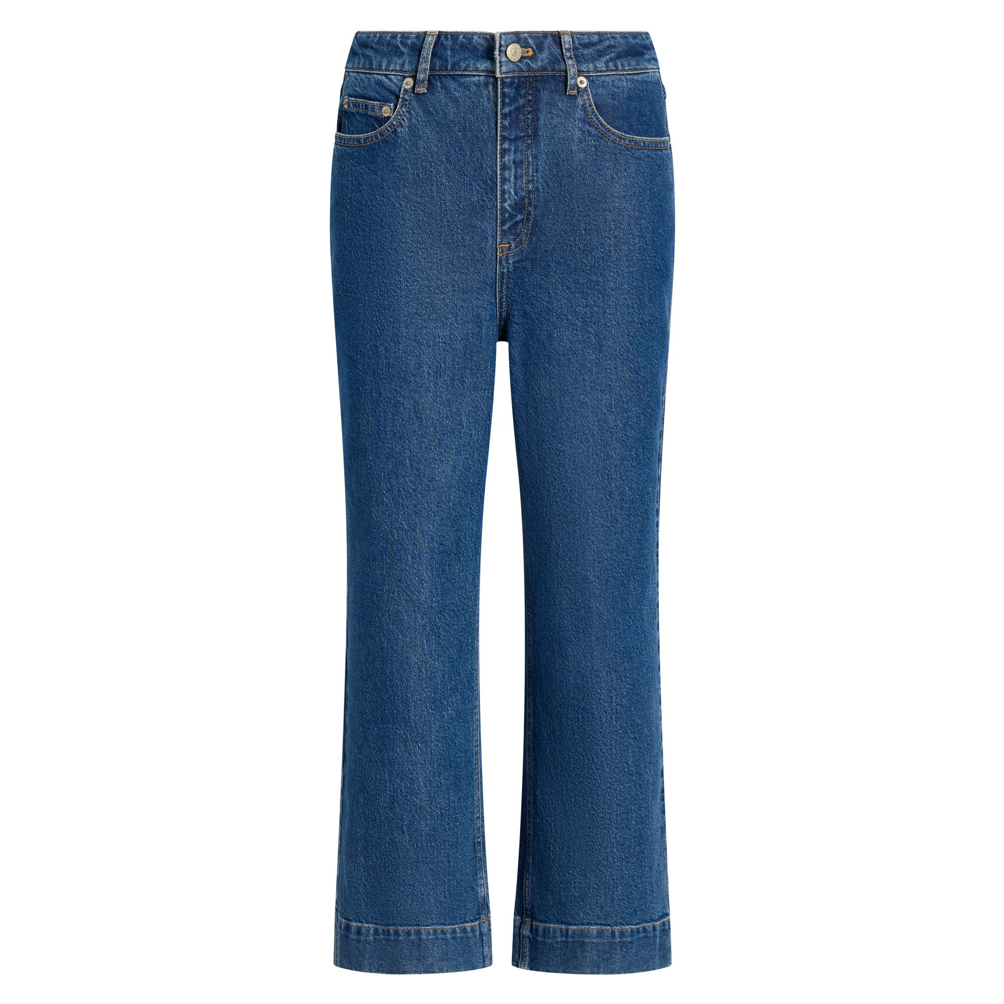 Joey Mid-Rise Cropped Wide-Leg Jean